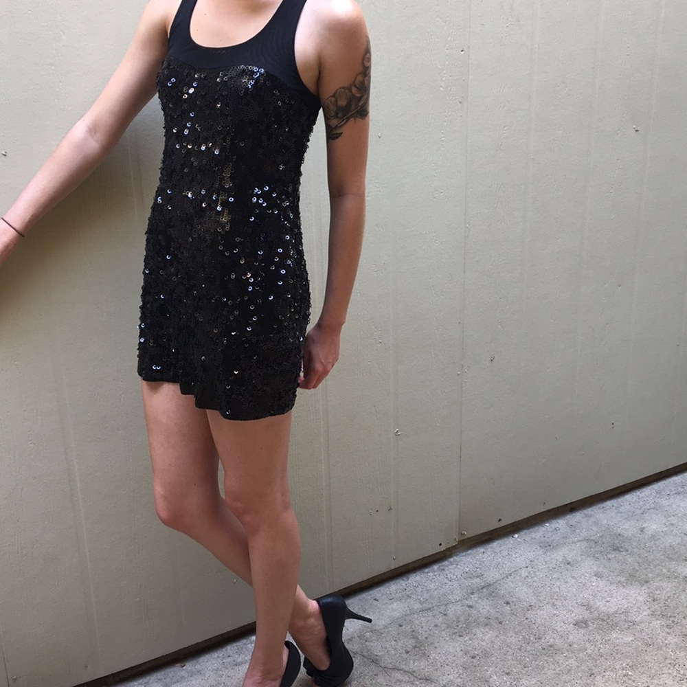 EXPRESS Black Sequined Dress